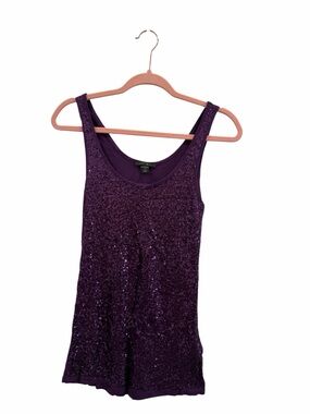 Amisu Purple Sequin Scoop Tank